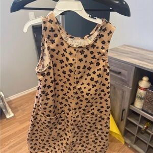 btween Tan and Black Floral Kids Dress